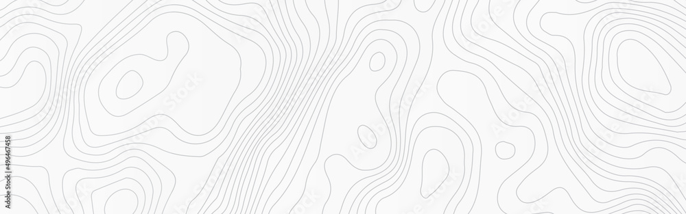 Fototapeta premium Mountain topographic map background with red lines texture, Luxury white abstract topographic map background with white lines texture. 