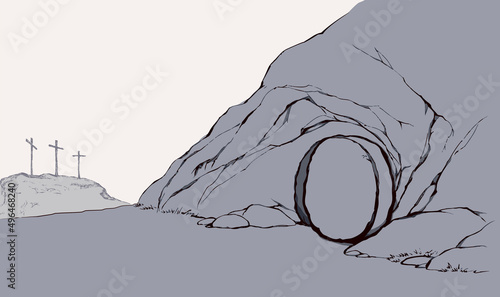 Fotografie Tthe tomb of Christ . Vector drawing