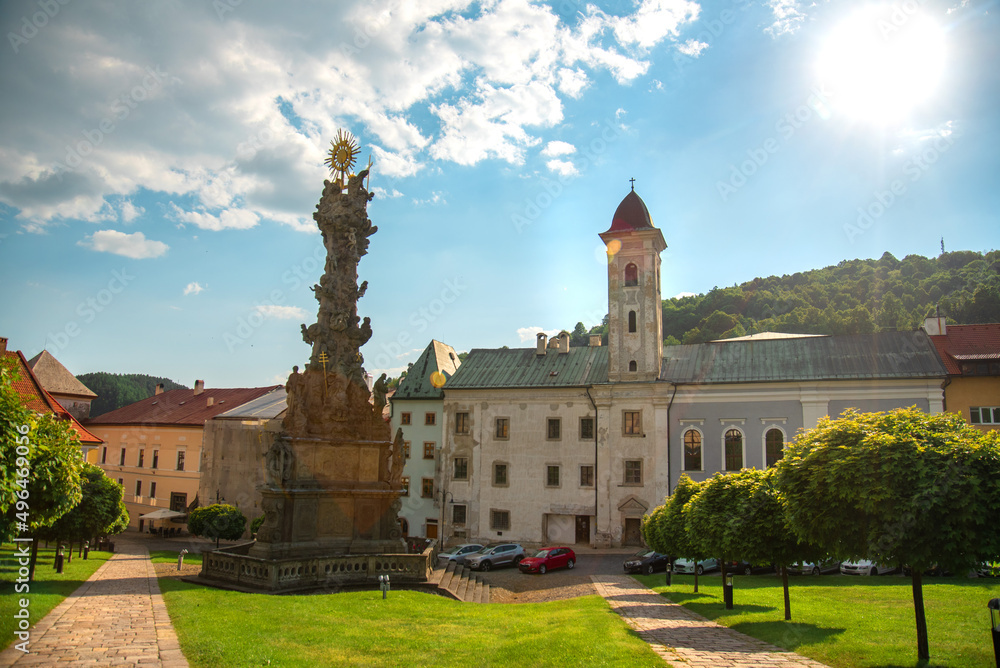 Beautiful historic mining town in the central Europe, Kremnica, Slovakia. 