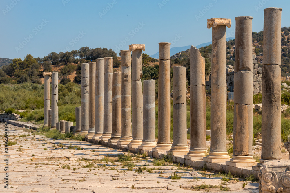 Patara (Pttra). Ruins of the ancient Lycian city Patara, Kas, Antalya, Turkey.
