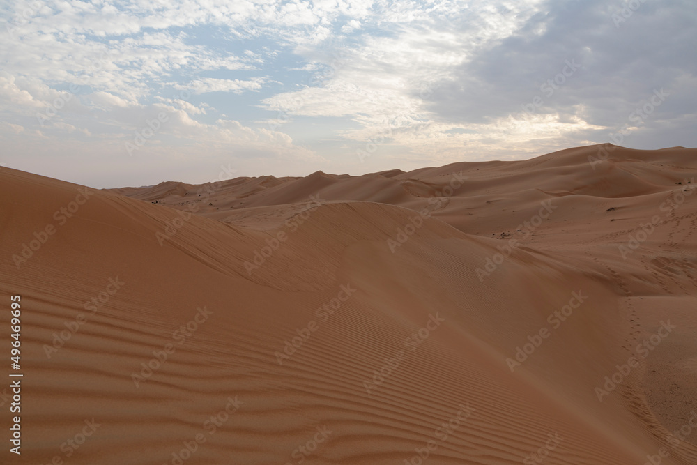 Badiyah desert in Oman with beautiful clouds
