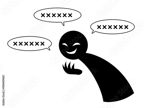 誹謗中傷イメージのシンプルな黒い人の素材