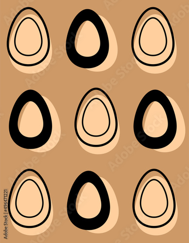 Seamless pattern with abstract easter eggs. Background of stylized eggs.