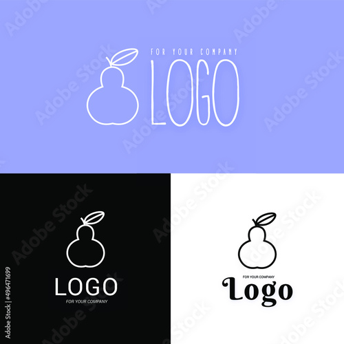 Pear icon Pear logo fruit logotype Vegetables outline icon vector illustration fruit Icon Contour isolated image on white background