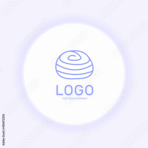 Bun icon Bakery line logotype cinnabon eps for web design or company lsolated vector illustration