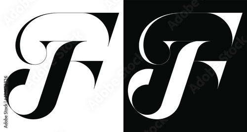 letter F monogram initial logo branding logotype vector
