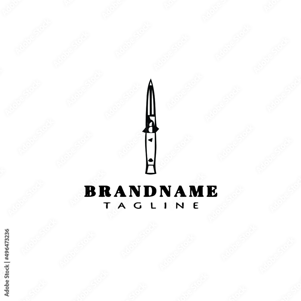 military knifes logo cartoon icon design template isolated black vector