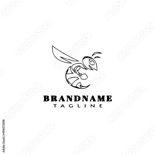 bee logo icon design template black isolated vector illustration