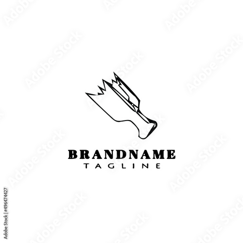 broken bottle cartoon logo icon design template black isolated vector