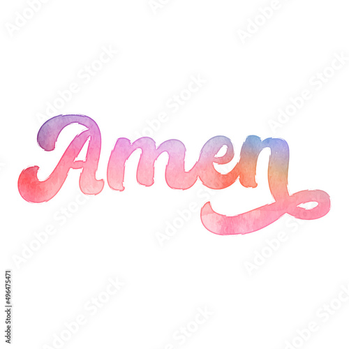 Text ‘Amen’ written in hand-lettered watercolor script font.