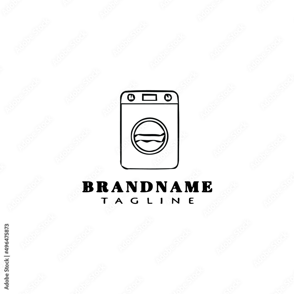 washing machine logo cartoon icon design template isolated vector illustration