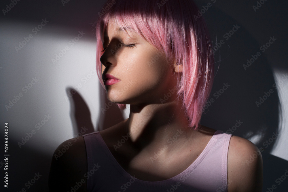 Fototapeta premium girl with botox hair photo for magazine