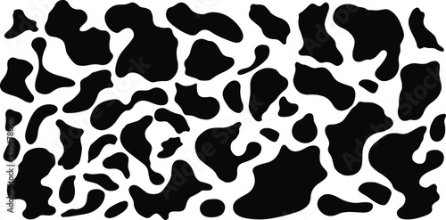 Black and white cow spots.Cow print elements set. Animal design print elements.