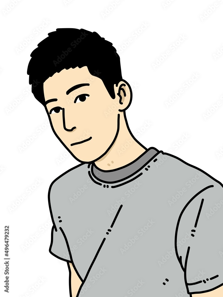 Fototapeta premium cute man cartoon on white background