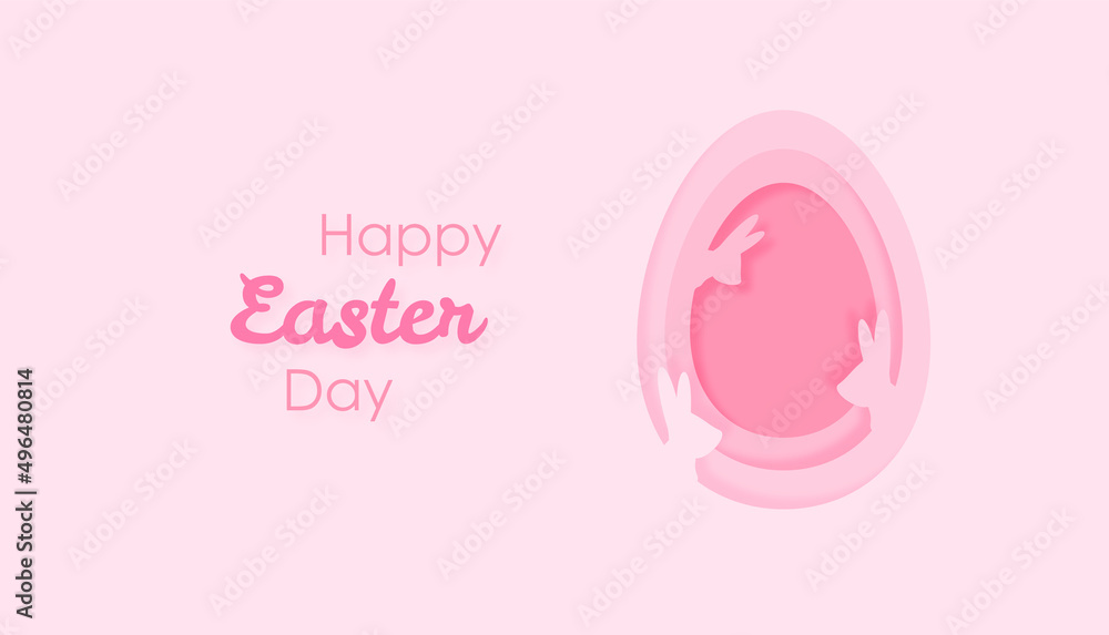 Happy easter background and wallpaper, egg with bunny, pink Happy easter background and wallpaper, egg with bunny, pink