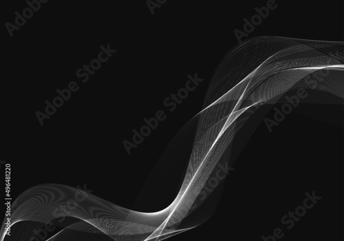Abstract gray flowing wave background vector illustration