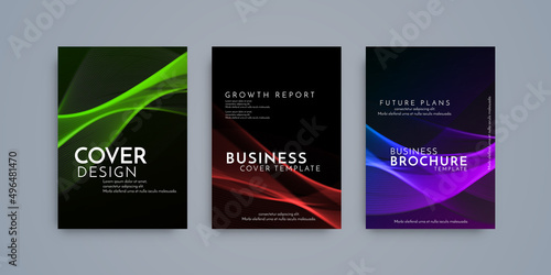 Colorful modern gradient covers brochure template set © JupiterArts