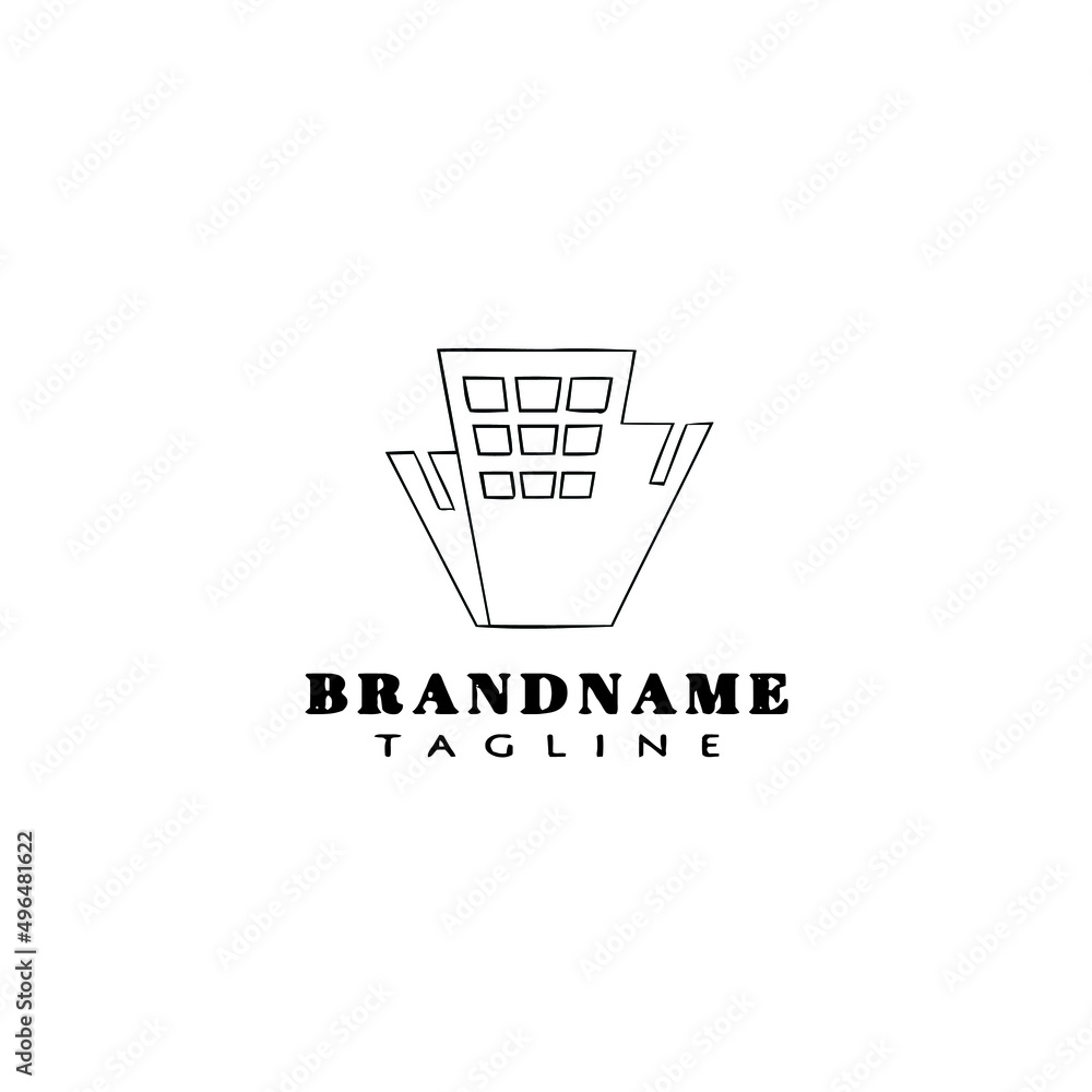 hotel logo cartoon icon design template black isolated vector hotel logo cartoon icon design template black isolated vector