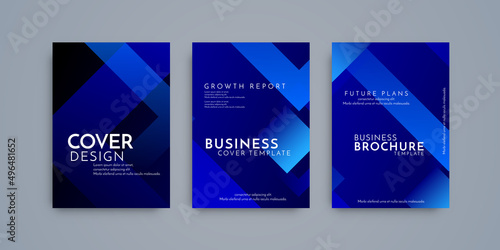 Modern brochure template geometric design set