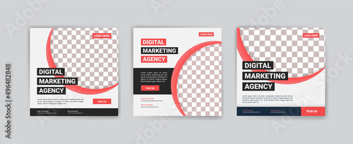 Digital business marketing banner for social media post template