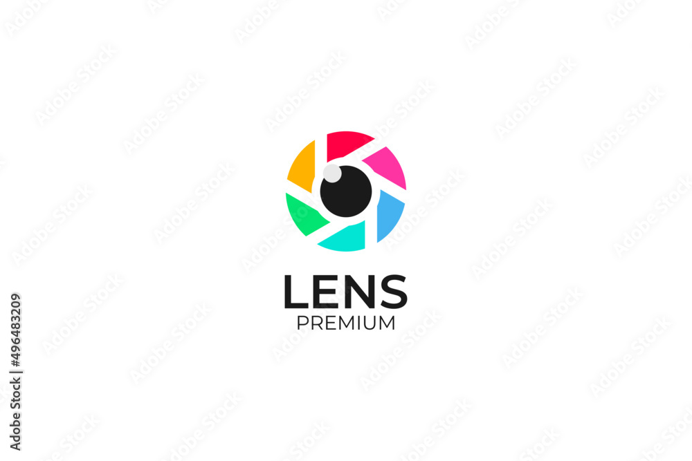 Flat camera lens logo photography Flat camera lens logo photography