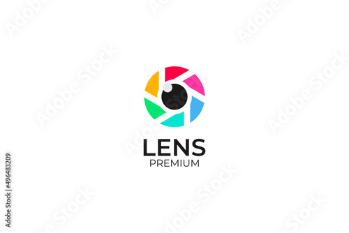 Flat camera lens logo photography