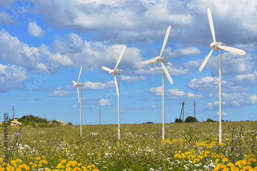 Wind turbines, green renewable energy