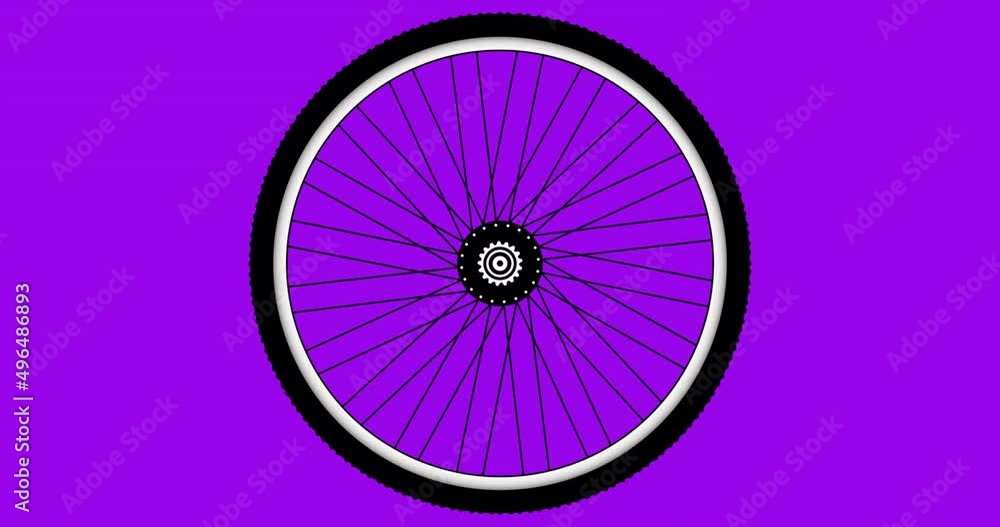 Vidéo Stock Rear bicycle wheel spinning spiked bicycle tire Bike rubber. Mountain tyre Fitness
