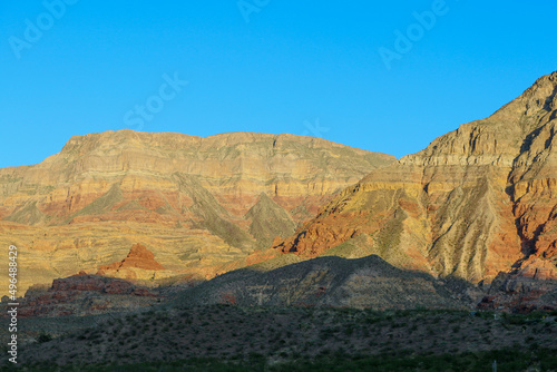 sunny dry mountains shadows mountain foreground desert arid range landscape