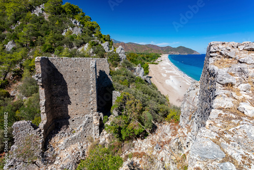 Historical Lycian ruins, Olympos and Cirali beach, Antalya, Turkey. photo