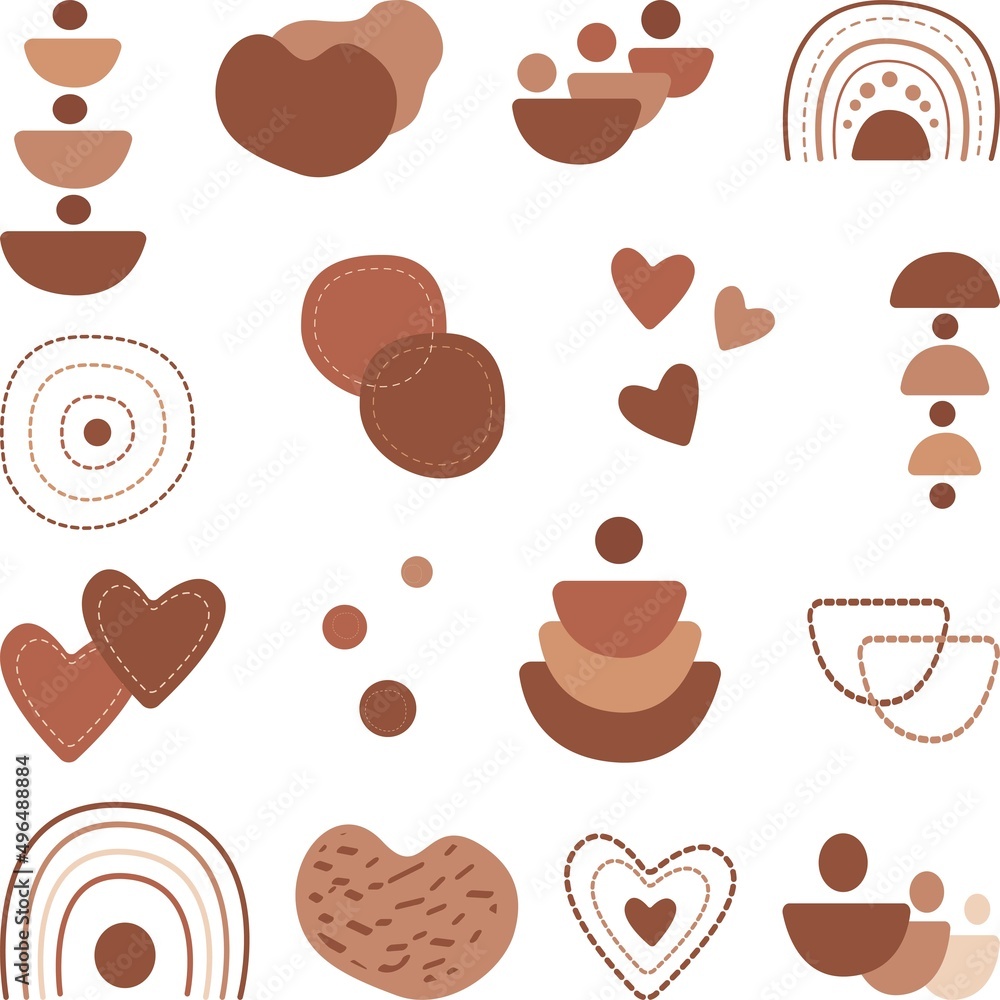 A set of abstract figures in neutral tones. A set of abstract figures in neutral tones.