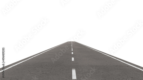 Wallpaper Mural Two-way lane road on a white background,Straight Road to Location Infographic Template,3d rendering Torontodigital.ca