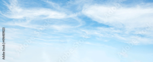 Beautiful blue sky on a sunny day, blue sky texture background. photo