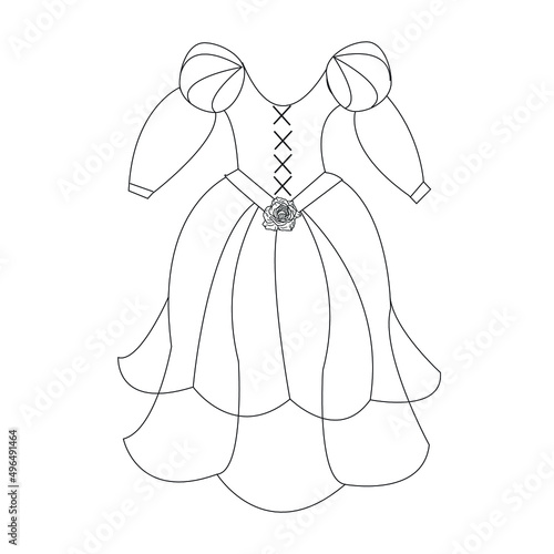 illustration of a dress  Dress coloring page  gown line art