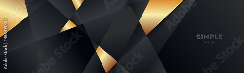 Luxury dark black and gold elegant black background. mosaic background. Modern dark black abstract vector texture from triangles