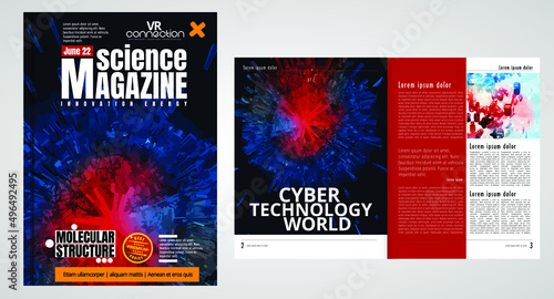 Layout with abstract technology concept ready for brochure, annual report or magazine, vector