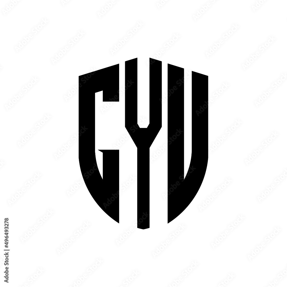 GYU letter logo design. GYU modern letter logo with black background