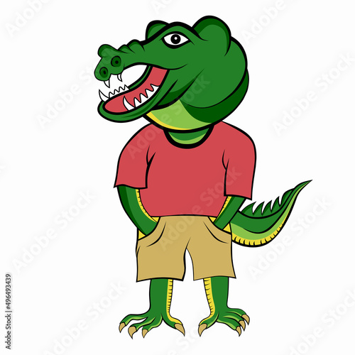 Vector illustration design of cute crocodile animal mascot