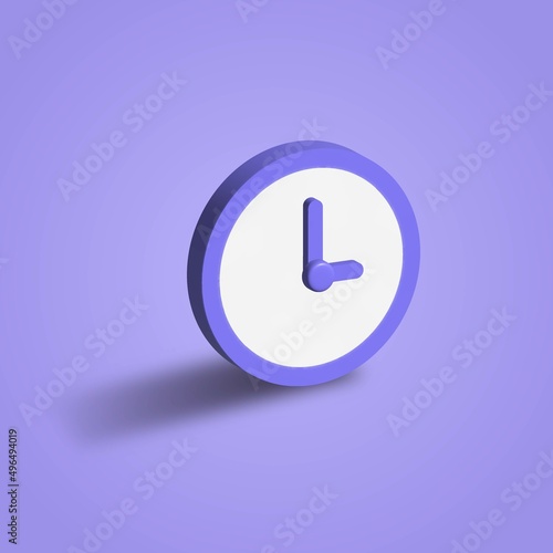 Clock 3d vector. Concept of time managment. 3d vector illustration.