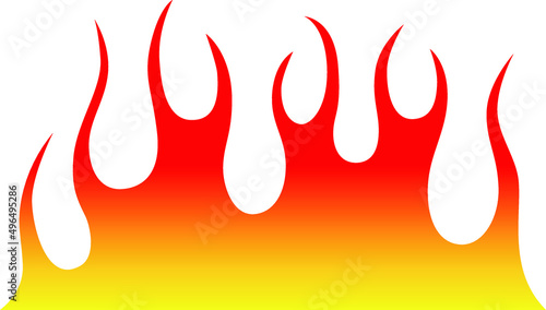 Fire flames isolated on white background. Tribal tattoo design.