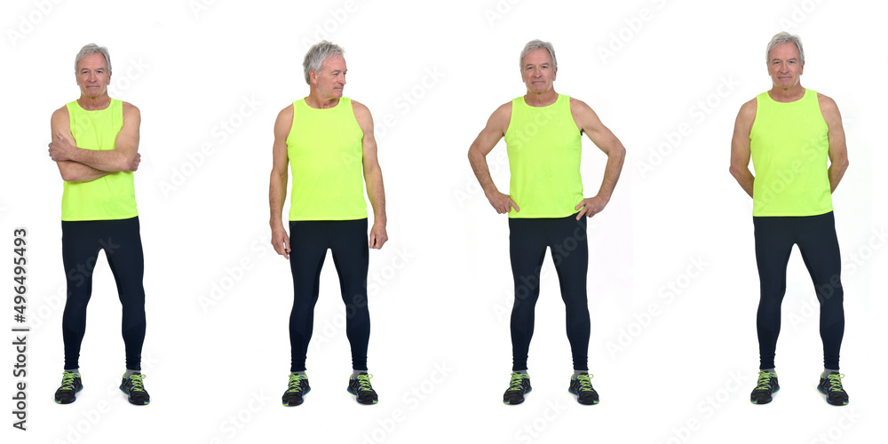 Obraz premium front view of same man with sportswear on white background