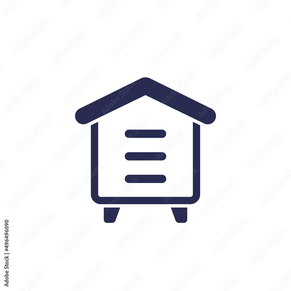 Hive or bee house icon on white Hive or bee house icon on white
