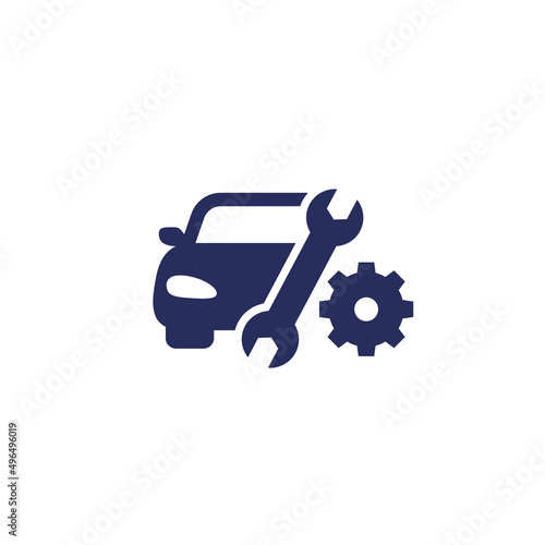 car repair service icon with wrench