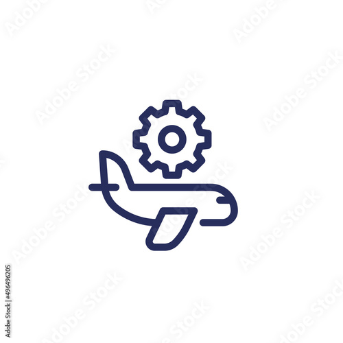 airplane repair service line icon