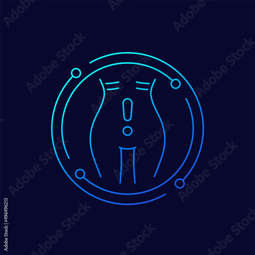 anorexia line icon on dark