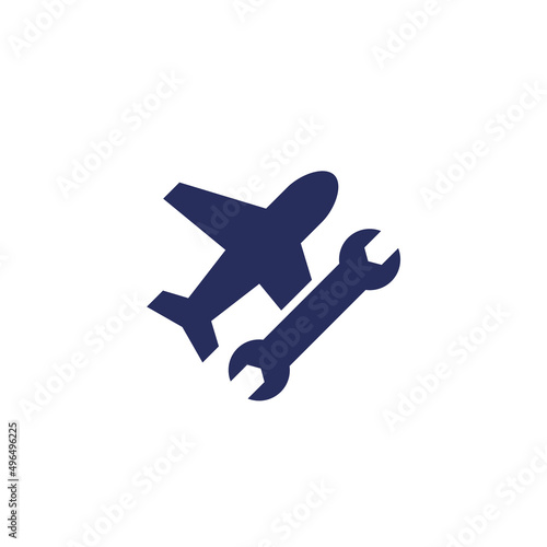 airplane repair service icon on white
