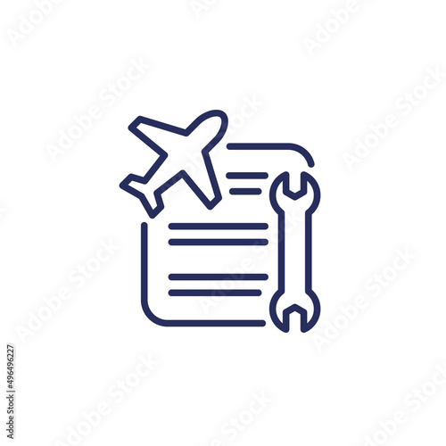 airplane repair list line icon