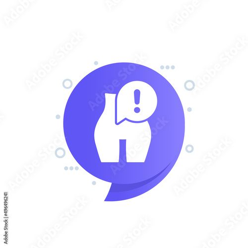 anorexia, eating disorder vector icon
