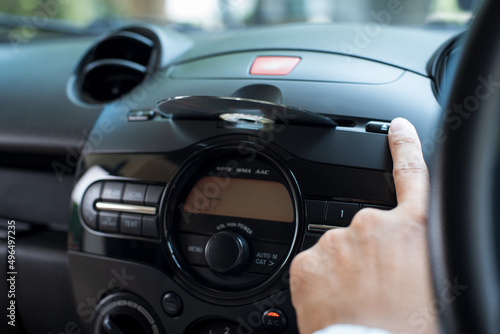 Modern car radio and CD player
