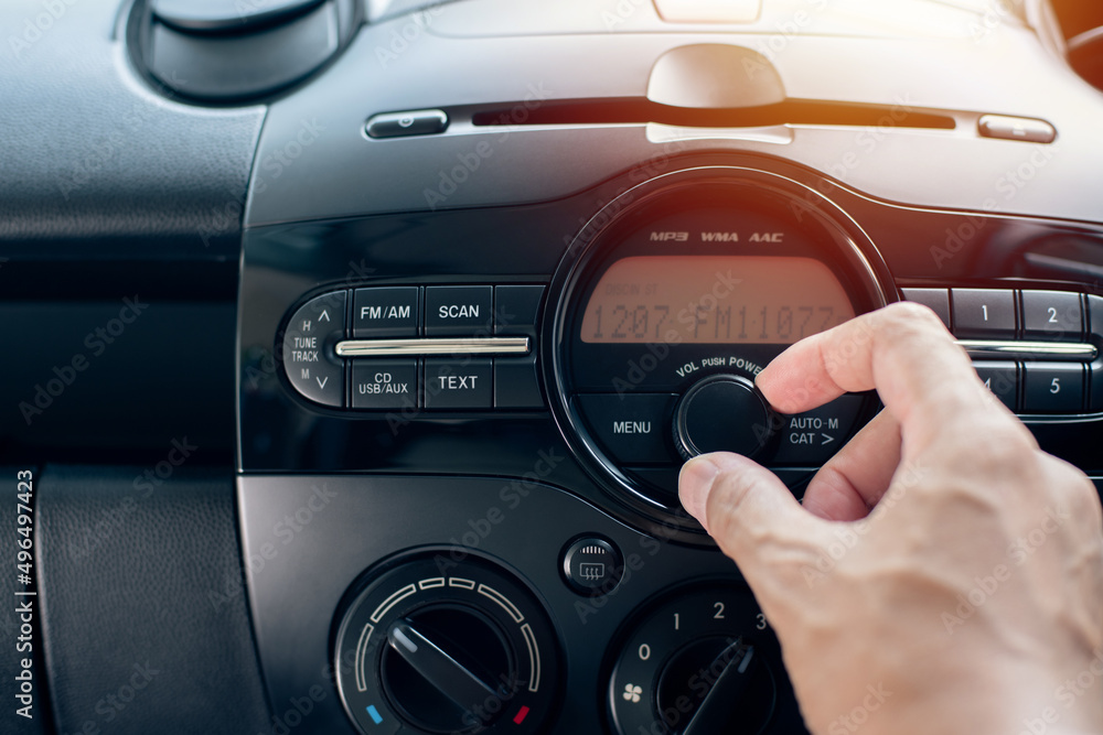 Modern car radio and CD player